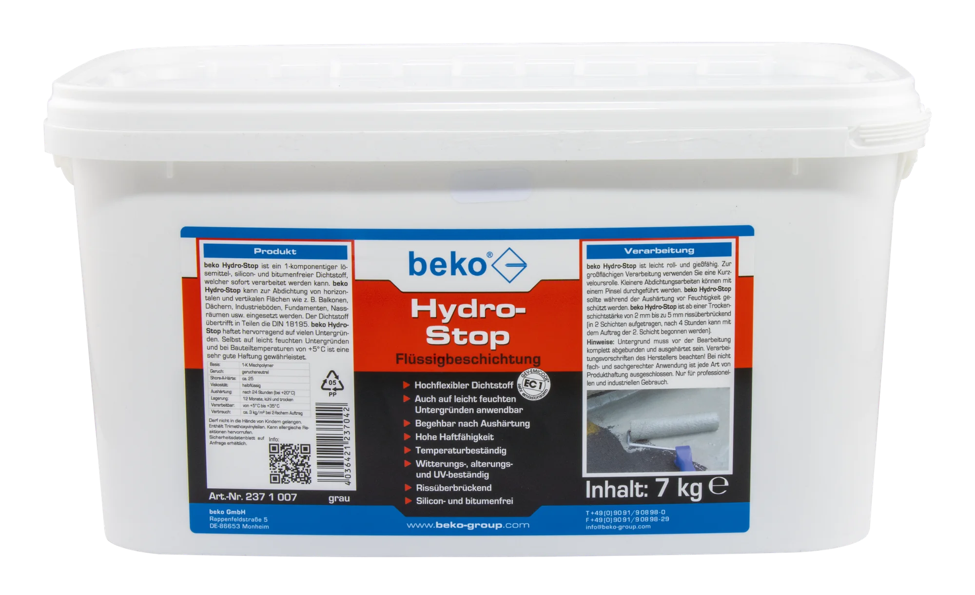 beko Hydro-Stop płynna masa uszczelniająca – biały pojemnik 7 kg