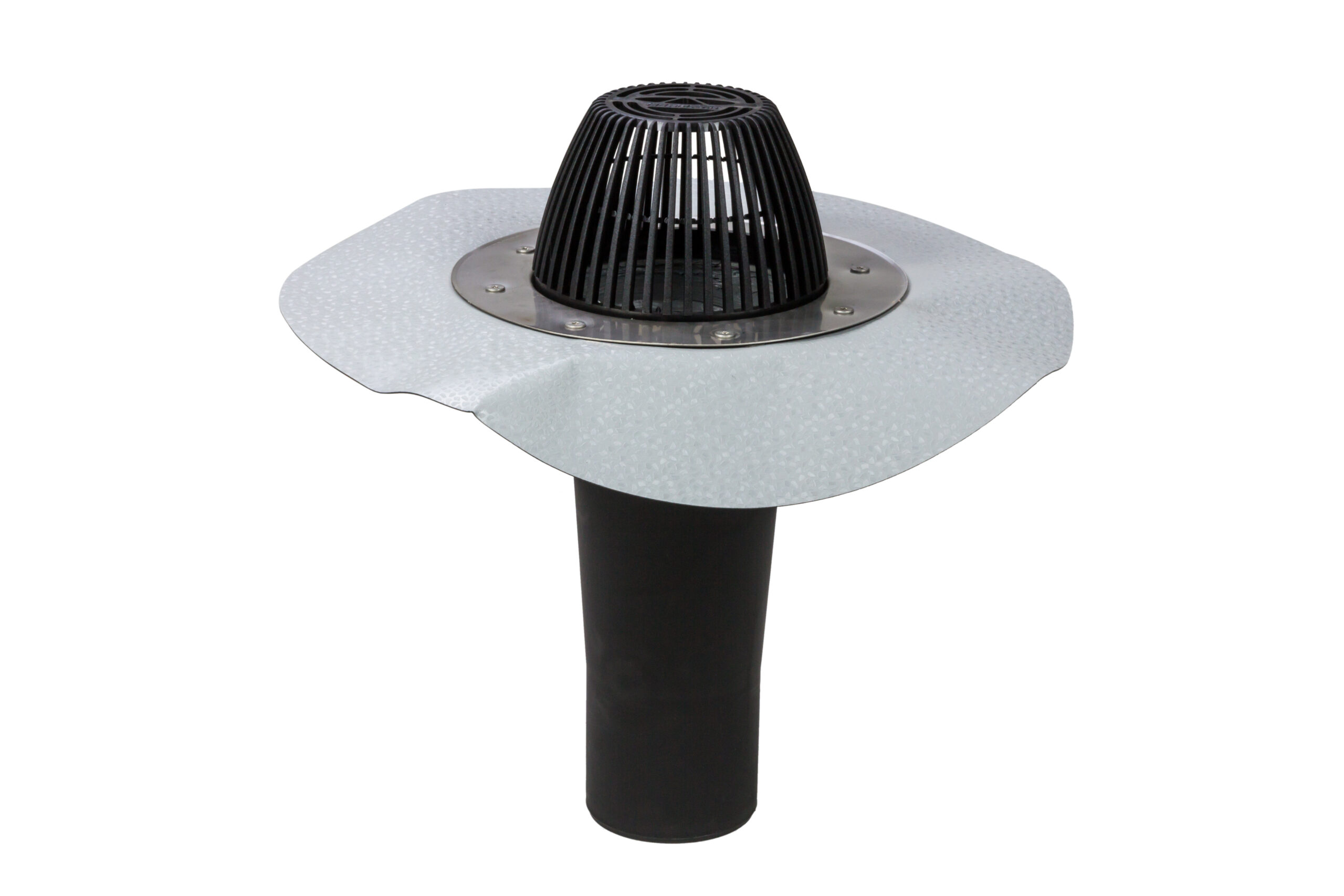 Wpust dachowy VILPE AM z jasnoszarym kołnierzem PVC