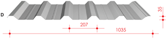 Profile trapezowe osłonowe dachowe BTD 35